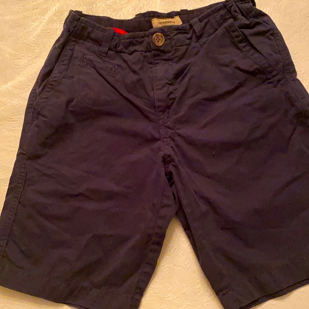 Boys Burberry navy blue cotton shorts